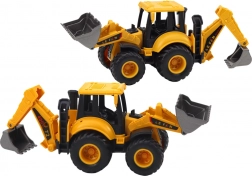 Stavebné vozidlo bager dve lyžice nastaviteľná žltá