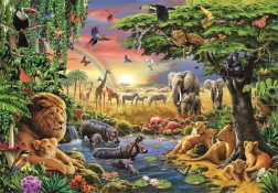 Puzzle Africké stretnutie 2000 dielikov