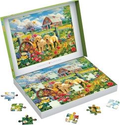 Puzzle EUROGRAPHICS Connecting Pieces šteniatka na jar 48 dielikov