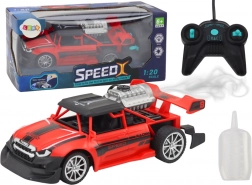 RC pretekárske auto 1:20 s dymovým efektom a svetlami – červené