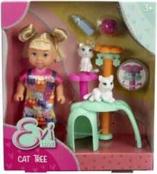 Bábika Evička s mačacím škrabadlom