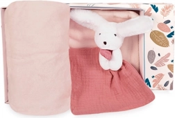 Darčeková sada Happy Králiček: Pléd a Ružový Maznáčik