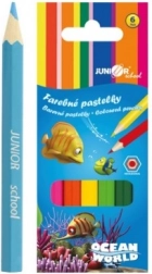 Pastelky Ocean World šesťhranné farebné 6 ks