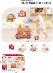 chodítko a odrážadlo vláčik 3v1 ružové