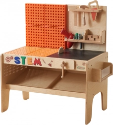 Drevený montessori STEM dielenský stôl XXL s náradím