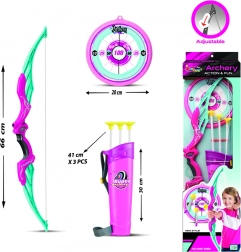 Ružová lukostrelecká sada pre deti s príslušenstvom