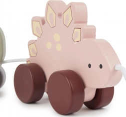 Ťahacia drevená hračka dinosaury Bieco