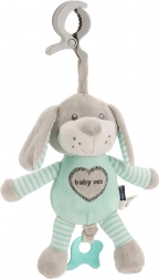 Edukačná hracia plyšová hračka s klipom BABY MIX psík mätový