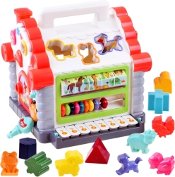 Interaktívny domček – hudobná triedička tvarov a zvieratiek pre deti 18+ mesiacov