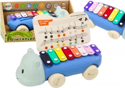 Detský farebný vzdelávací nástroj Hippopotamus Roller Dulcimer