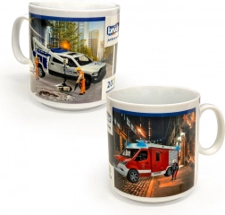 Porcelánový hrnček BRUDER s motívmi hračiek