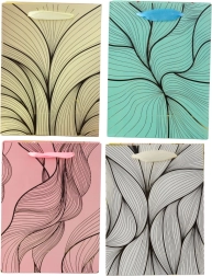 Darčeková taška s vlnkovým zlatým vzorom 23 × 18 × 10 cm