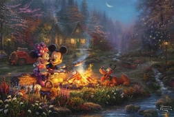 Puzzle SCHMIDT Mickey a Minnie: Romantika pri ohni 200 dielikov