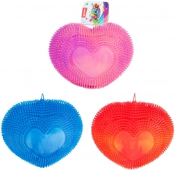 Stláčacie srdiečko puffer – antistresová dúhová hračka z mäkkého silikónu 18 cm