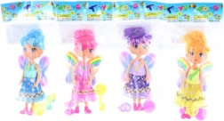 Bábika víla s dúhovými krídlami a doplnkami