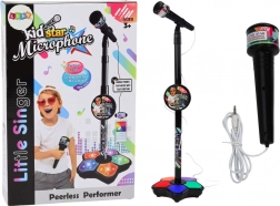 Mikrofón so stojanom pre deti Nastaviteľný čierny