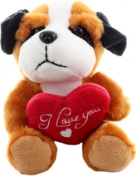 Plyšový psík so srdiečkom 14 cm