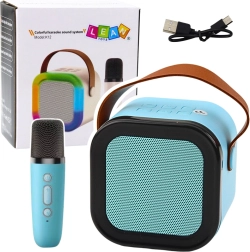 Bezdrôtový karaoke reproduktor s mikrofónom K12 RGB Bluetooth modrý