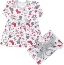 detské bavlnené šatičky s čelenkou NEW BABY Christmas 56 (0–3 m)