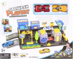 Umývacia linka pre autíčka so stanicou a 2 športovými vozidlami