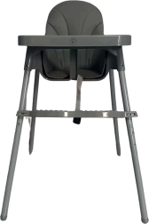 Jedálenská stolička pre deti, sivá