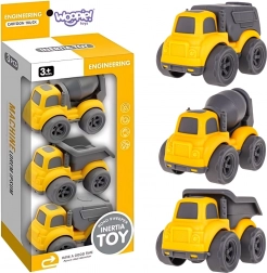 Woopie stavebné autá 3v1 – miešačka, sklápačka a smetiarske auto