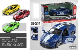 Kovové Auto na Spätné Natiahnutie s Pruhmi