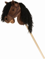 Koník na tyči Hobby Horse hnedý s opraťmi 80 cm