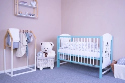 Detská postieľka New Baby Elsa Zebra biela/mätová