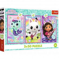 Puzzle 3x50 - Gabby's Dollhouse: Zoznámte sa s Gabby a mačičkami