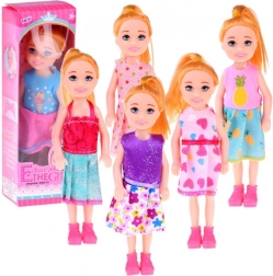 Mini bábika 13 cm vo farebných šatočkách