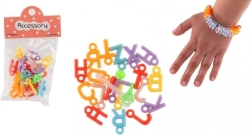 Plastové koráliky srdiečka a písmenká so šnúrkou