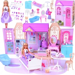 Skládací domček pre bábiky s kufríkom a bábikou ANLILY