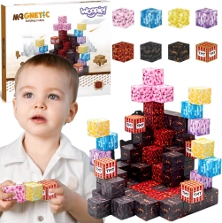 3D magnetická stavebnica – 74 ks