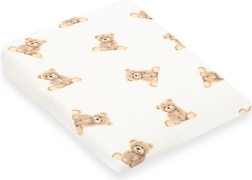 Mušelínový poťah na detský vankúš – klin NEW BABY Standard 30×37 cm, motív medvedík