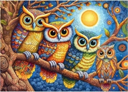 Cherry Pazzi puzzle Sovy za mesačného svitu 500 dielikov