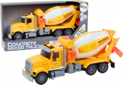 Žlté nákladné auto betonárka s trecím pohonom svetelné a zvukové efekty