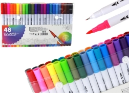 Sada Obojstranných Fixiek 48 Kusov Rôznofarebné v Organizéri