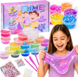 Súprava na výrobu slizu slime – 24 farieb a doplnky