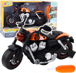 Motocykel na Rozloženie a Skladanie s Efektmi Svetla a Zvuku - Oranžový