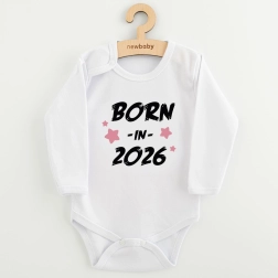 Detské body s potlačou New Baby Born in 2026, ružové