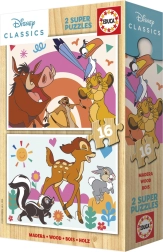 Drevené puzzle Levie Kráľ a Bambi od Educa
