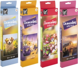 Diamantové maľovanie kvety, vtáky, psík a Benátky 30x30 cm