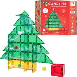 Connetix vianočná edícia Christmas Tree Ball Run – magnetické stavebnice, 71 dielikov