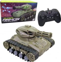 Tank na diaľkové ovládanie s vodnými bombami a dymovými efektmi