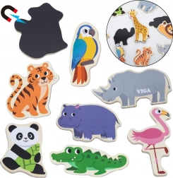 Viga drevené magnety – divoké zvieratá, 20 ks