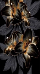 Diamantové maľovanie ľalia čiernozlatá 80 × 40 cm