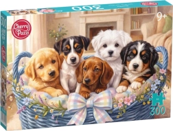 Cherry Pazzi puzzle Šteniatka v košíku 300 dielikov