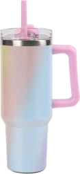 Veľký termohrnček so slamkou – dúhový