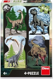 Puzzle Jurský svet s motívmi dinosaurov 4x54 dielikov